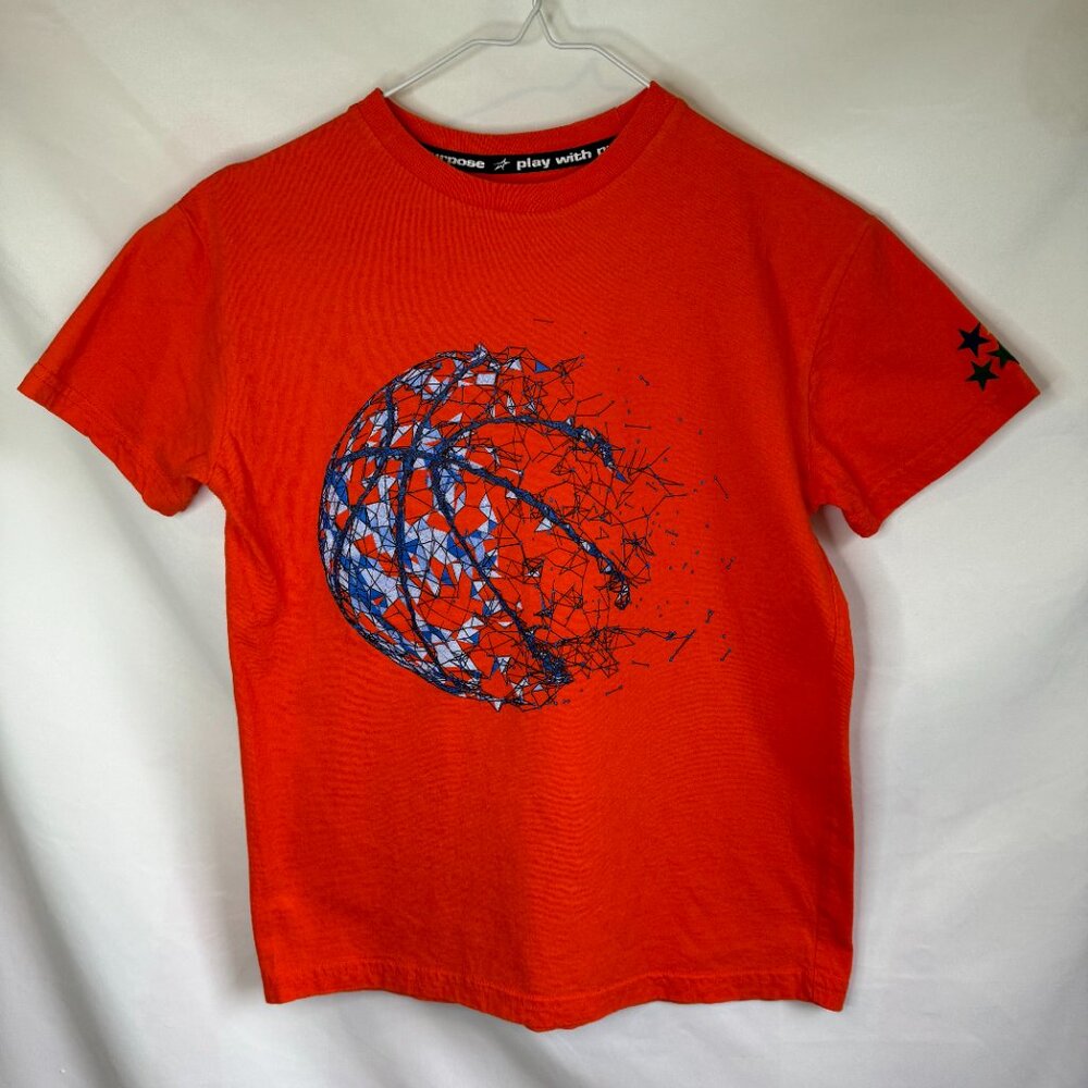 Upward Play With Purpose Orange Geometric Basketball Tee Boys YM